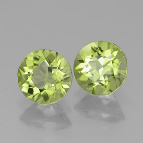 Gemas de peridoto verde natural de  ct, corte redondo, VVS-VS