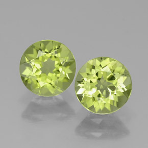 Gemas de peridoto verde natural de  ct, corte redondo, VVS-VS