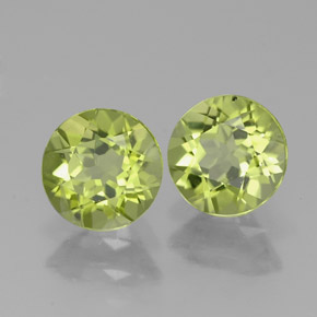 Gemas de peridoto verde natural de  ct, corte redondo, VVS-VS