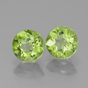 Gemas de peridoto verde natural de  ct, corte redondo, VVS