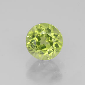 Peridoto verde natural de 0,82 ct, corte redondo, VS