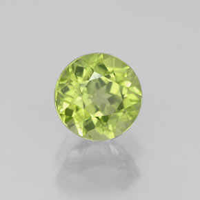 Peridoto verde natural de 0,82 ct, corte redondo, VS