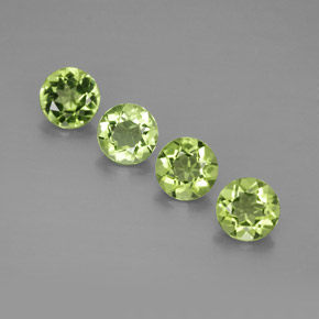 Gemas de peridoto verde natural de  ct, corte redondo, VVS-VS