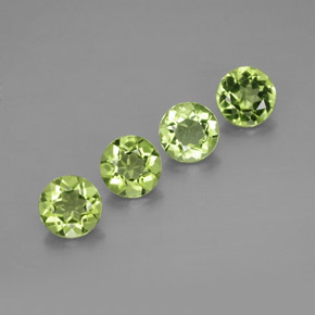 Gemas de peridoto verde natural de  ct, corte redondo, VVS-VS
