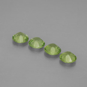 Gemas de peridoto verde natural de  ct, corte redondo, VVS-VS