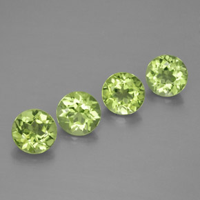 Gemas de Peridoto Verde vivo natural de  ct, Corte Redondo, VVS-VS