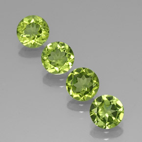 Gemas de peridoto verde natural de  ct, corte redondo, VVS-VS