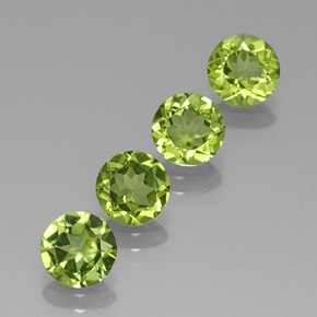 Gemas de peridoto verde natural de  ct, corte redondo, VVS-VS