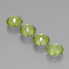 Gemas de peridoto verde natural de  ct, corte redondo, VVS-VS