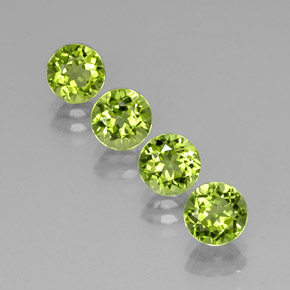 Gemas de peridoto verde natural de  ct, corte redondo, VVS-VS