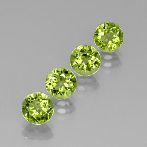 Gemas de peridoto verde natural de  ct, corte redondo, VVS-VS