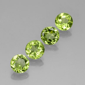 Gemas de peridoto verde natural de  ct, corte redondo, VVS-VS