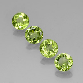 Gemas de peridoto verde natural de  ct, corte redondo, VVS-VS