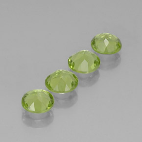 Gemas de peridoto verde natural de  ct, corte redondo, VVS-VS