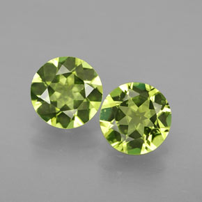 Gemas de peridoto verde natural de  ct, corte redondo, VVS-VS