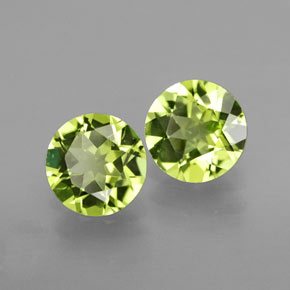 Gemas de peridoto verde natural de  ct, corte redondo, VVS-VS