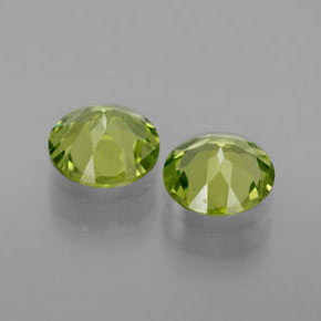Gemas de peridoto verde natural de  ct, corte redondo, VVS-VS