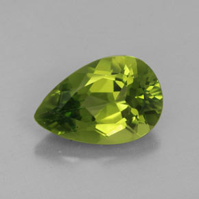 Peridoto verde natural de 3,44 ct, en forma de pera, VVS