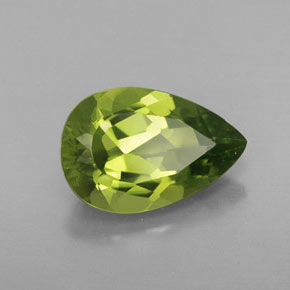 Peridoto verde natural de 3,44 ct, en forma de pera, VVS