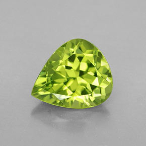 Peridoto verde natural de 3,16 ct, en forma de pera, VVS