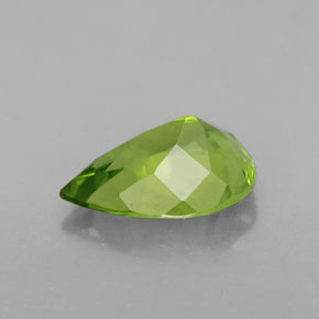 Peridoto verde natural de 3,38 ct, en forma de pera, VVS