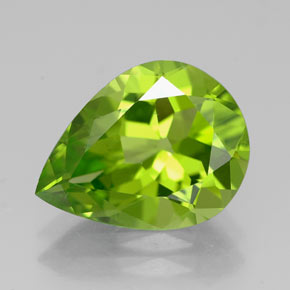 Peridoto verde natural de 4,02 ct, en forma de pera, VVS-VS
