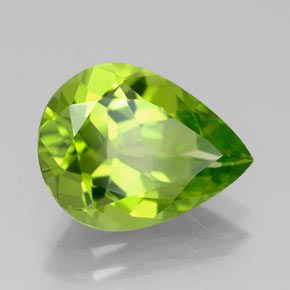 Peridoto verde natural de 4,02 ct, en forma de pera, VVS-VS
