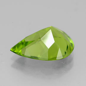 Peridoto verde natural de 4,02 ct, en forma de pera, VVS-VS
