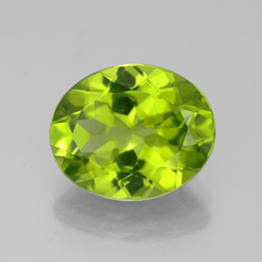 Peridoto Verde vivo natural de 3.58 ct, Corte Óvalo, VS