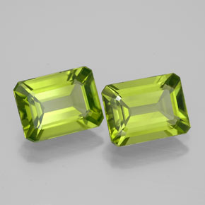 Gemas de peridoto verde natural de  ct, corte esmeralda, VS