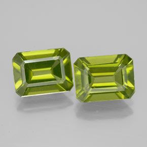 Gemas de peridoto verde natural de  ct, corte esmeralda, VVS-VS