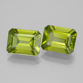 Gemas de peridoto verde natural de  ct, corte esmeralda, VVS-VS