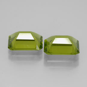 Gemas de peridoto verde natural de  ct, corte esmeralda, VVS-VS
