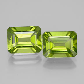 Gemas de peridoto verde natural de  ct, corte esmeralda, VVS-VS