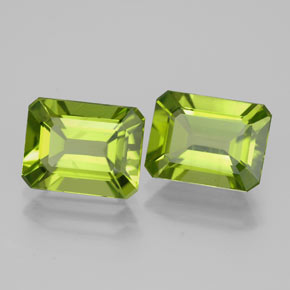 Gemas de peridoto verde natural de  ct, corte esmeralda, VVS-VS