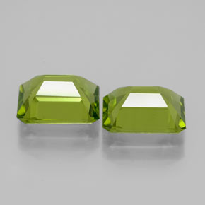 Gemas de peridoto verde natural de  ct, corte esmeralda, VVS-VS