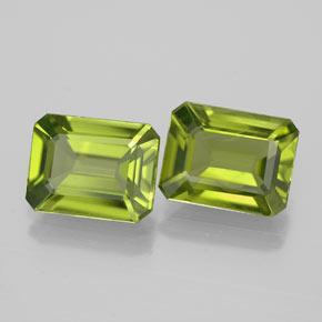 Gemas de peridoto verde natural de  ct, corte esmeralda, VVS-VS