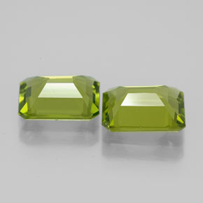 Gemas de peridoto verde natural de  ct, corte esmeralda, VVS-VS