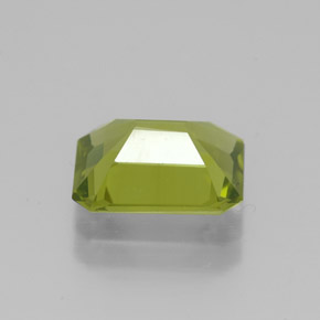Peridoto verde natural de 2,10 ct, corte esmeralda, VS