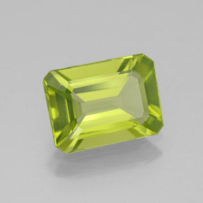 Peridoto verde natural de 1,91 ct, corte esmeralda, VVS-VS