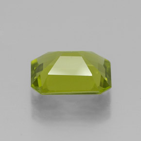 Peridoto verde natural de 1,92 ct, corte esmeralda, VS