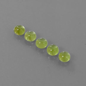 Gemas de peridoto verde natural de  ct, corte redondo, transparente