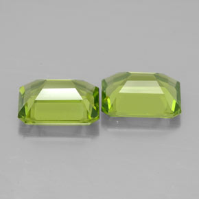 Gemas de peridoto verde natural de  ct, corte esmeralda, VVS