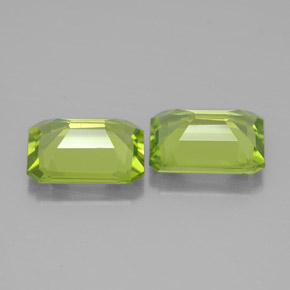 Gemas de peridoto verde natural de  ct, corte esmeralda, VVS