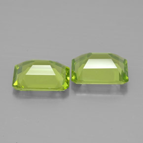 Gemas de peridoto verde natural de  ct, corte esmeralda, VVS