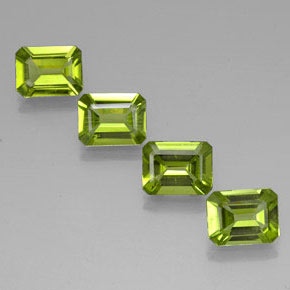 Gemas de peridoto verde natural de  ct, corte esmeralda, VVS