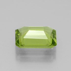 Peridoto verde natural de 1,95 ct, corte esmeralda, VVS