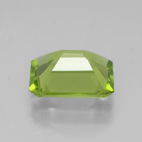 Peridoto verde natural de 2,04 ct, corte esmeralda, VVS