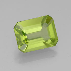 Peridoto verde natural de 1,83 ct, corte esmeralda, VVS