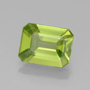 Peridoto verde natural de 1,83 ct, corte esmeralda, VVS